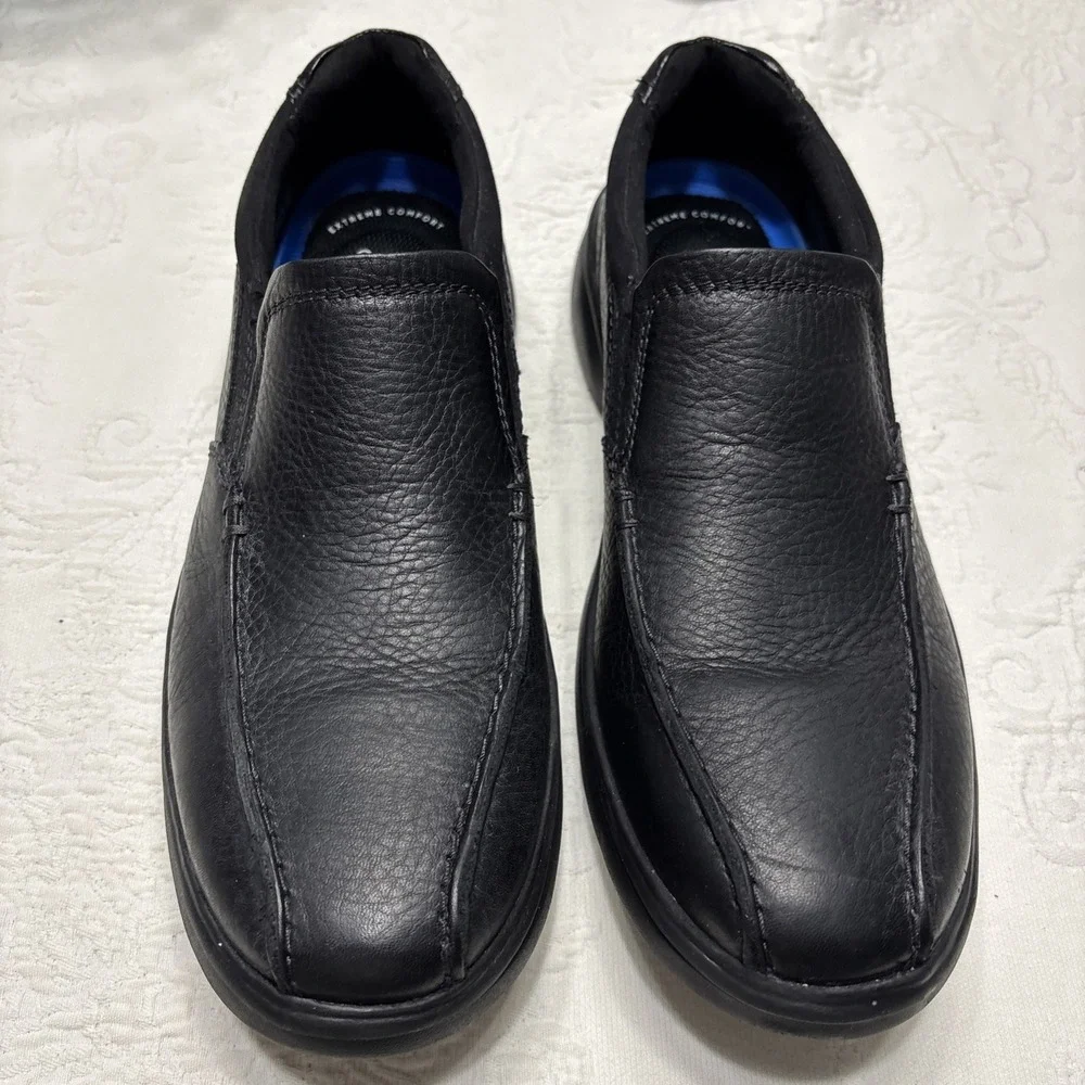 CLARKS  BRADLEY STEP MEN'S LOAFER 10 M BLACK LEATHER/EXTREME COMFORT MSRP$90